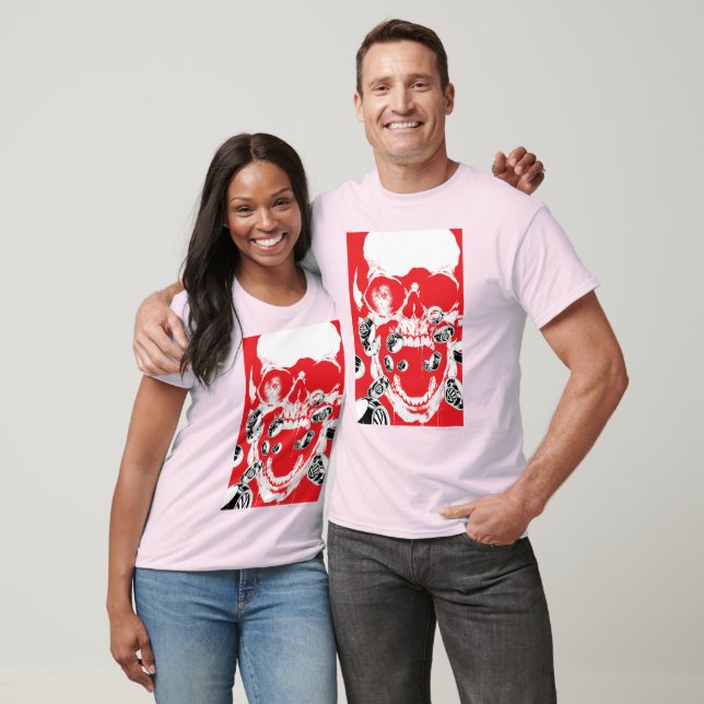 Schädel und Ringe - rot T-Shirt (Unisex)