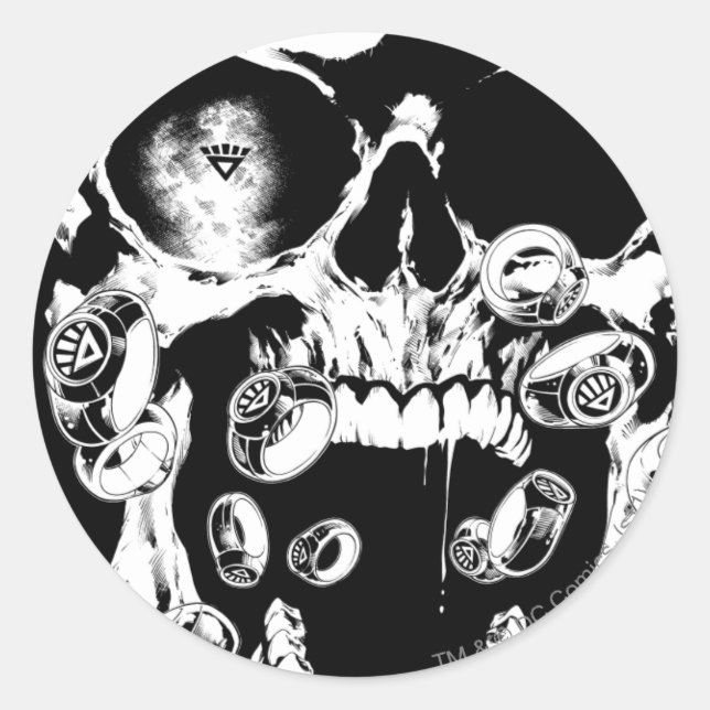 Schädel und Ringe Runder Aufkleber (Vorderseite)