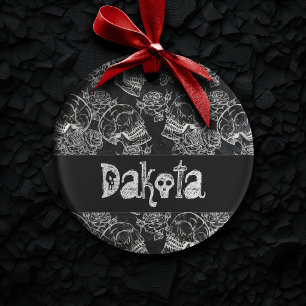 Schädel und Rose   Glam Funky Custom Ornament