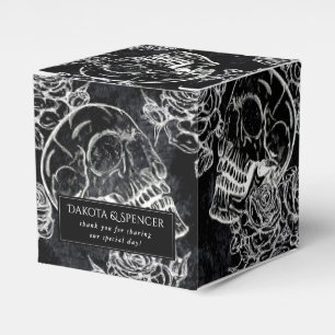 Schädel und Rose   Gothic Glam Vielen Dank Geschenkschachtel