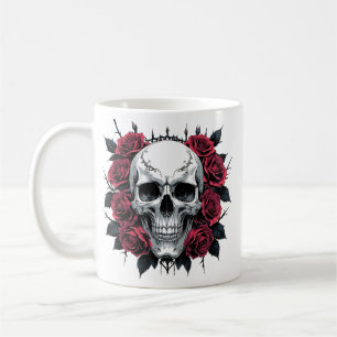Schädel und Rose Gotische Tasse Dark Floral Skel