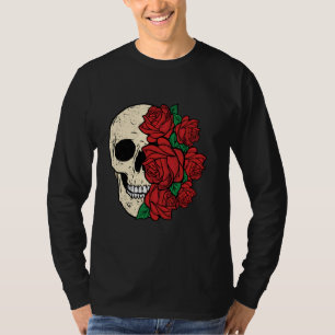 Schädel und Rose Halloween Skelettknochen Männer F T-Shirt