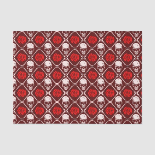Schädel und Rose Seidenpapier (Vorderseite)