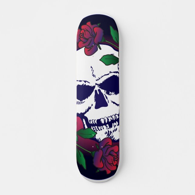 Schädel und Rose Skateboard (Vorne)