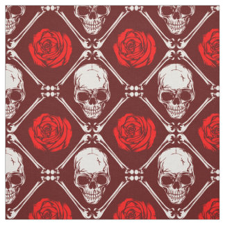 Schädel und Rose Stoff