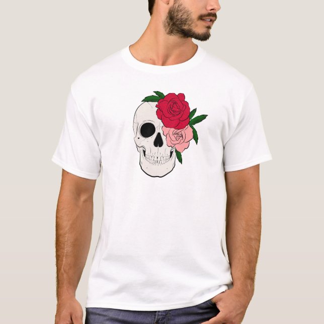 Schädel und Rose T-Shirt (Vorderseite)