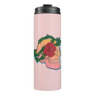 Schädel und Rose Thermosbecher