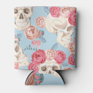 Schädel und Rose Vintages Muster Dosenkühler