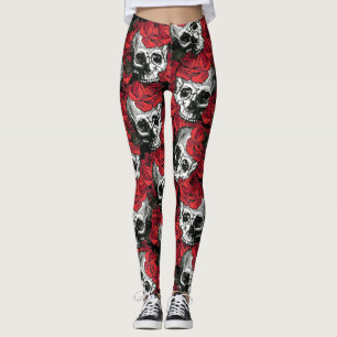 Schädel und Rosen Leggings