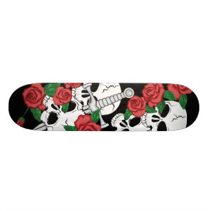 Schädel und Rosen Skateboard