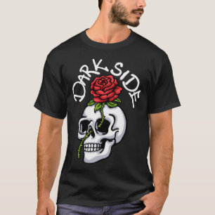 Schädel und rote Rose Streetwear T-Shirt