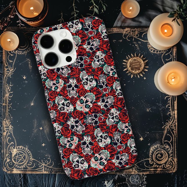 Schädel und Rote Rosen Case-Mate iPhone Hülle (Von Creator hochgeladen)