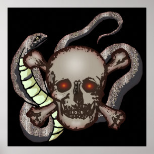 Schädel und Schlangen-Plakat Poster