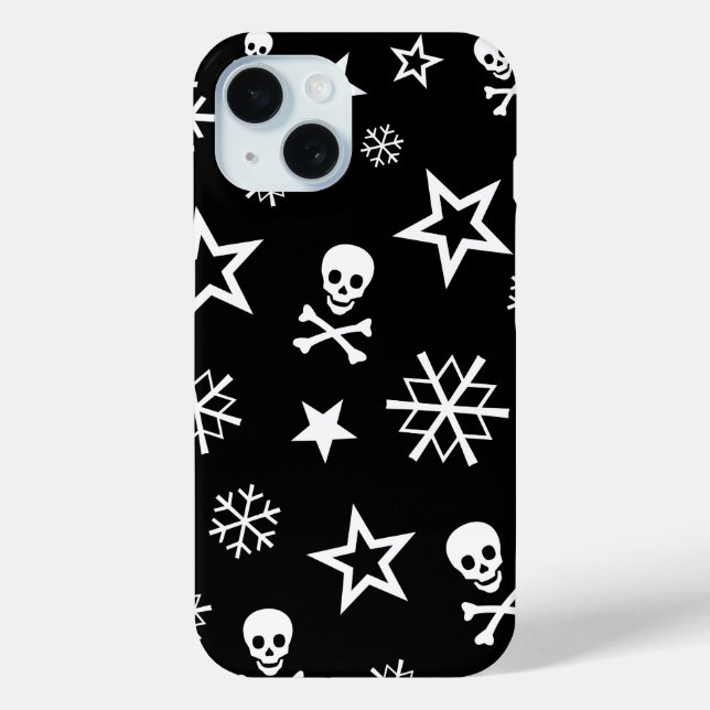 Schädel und Schneeflocken Case-Mate iPhone Hülle (Rückseite)