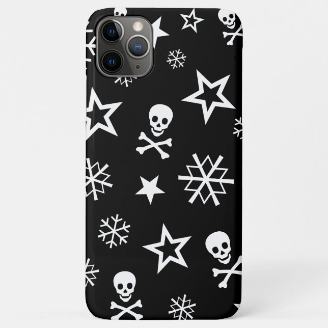 Schädel und Schneeflocken Case-Mate iPhone Hülle (Rückseite)