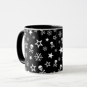 Schädel und Schneeflocken Tasse