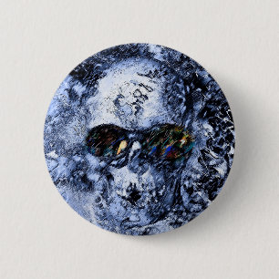 Schädel und Sonnenbrille Button