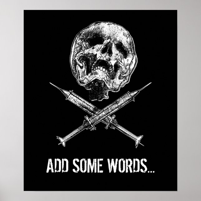 Schädel und Spritzen Poster (Vorne)