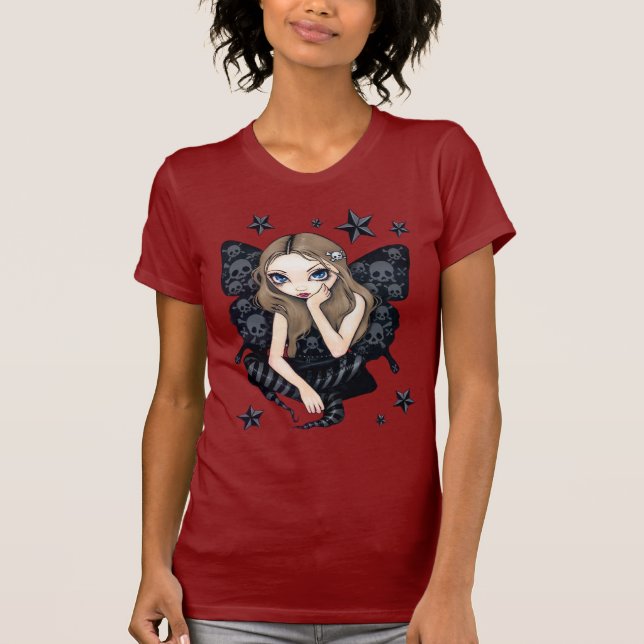 Schädel und Stern-gotisches feenhaftes Shirt (Vorderseite)