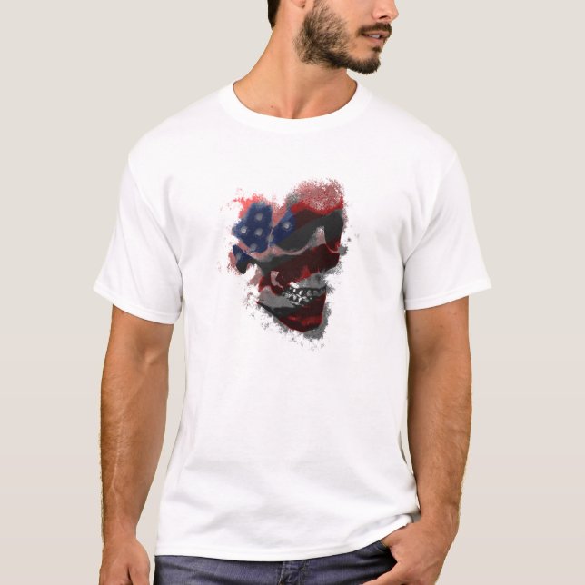 Schädel und Streifen T-Shirt (Vorderseite)