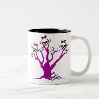 Schädel up einen Baum Zweifarbige Tasse