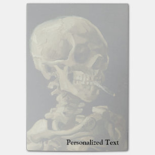 Schädel Van Gogh   mit brennender Zigarette   1886 Post-it Klebezettel