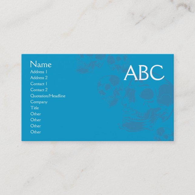 Schädel-Visitenkarte Visitenkarte (Vorderseite)