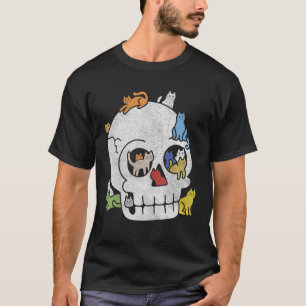 Schädel voll Cats Skeleton Halloween Kostüm Skul T-Shirt