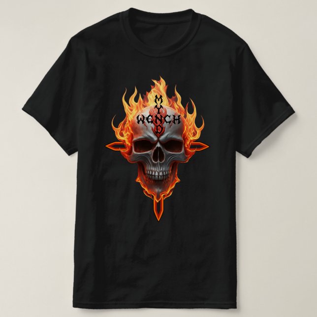 Schädel von Heavy Metal Rock and Roll Music Band T-Shirt (Design vorne)
