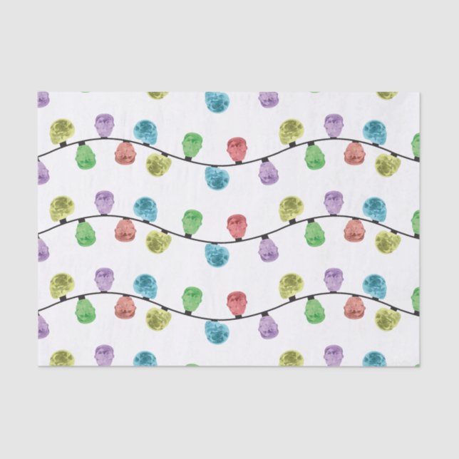 Schädel-Weihnachten beleuchtet Seidenpapier (Vorderseite)