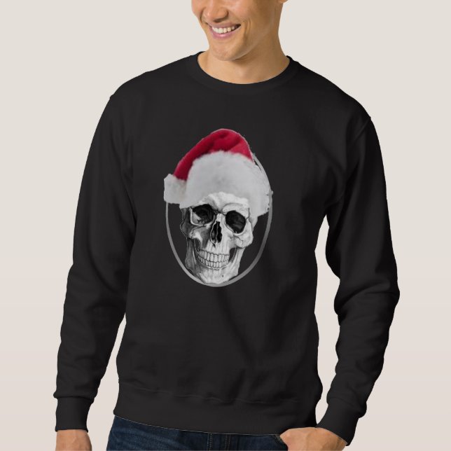 Schädel-Weihnachtssankt-Sweatshirt Sweatshirt (Vorderseite)