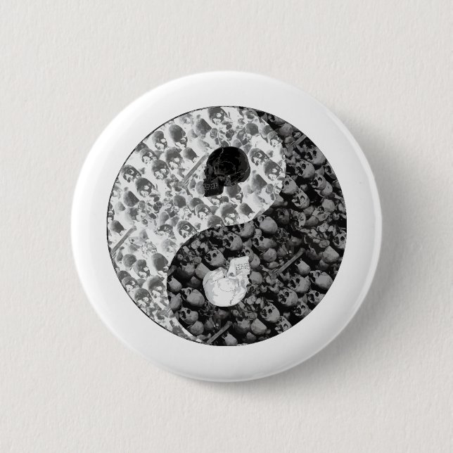 Schädel Yin Yang Button (Vorderseite)
