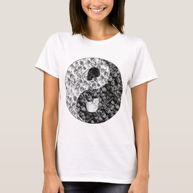 Schädel Yin Yang T-Shirt (Vorderseite)