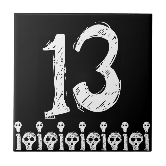 Schädel-Zahl-Fliese Fliese (Vorderseite)