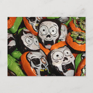 Schädel & Zombies Folien Süßigkeiten Postkarte