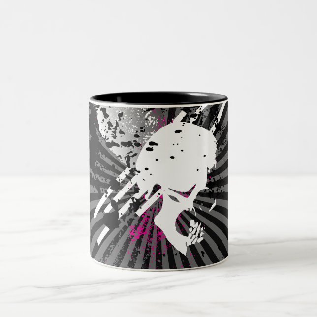 Schädel. Zweifarbige Tasse (Mittel)