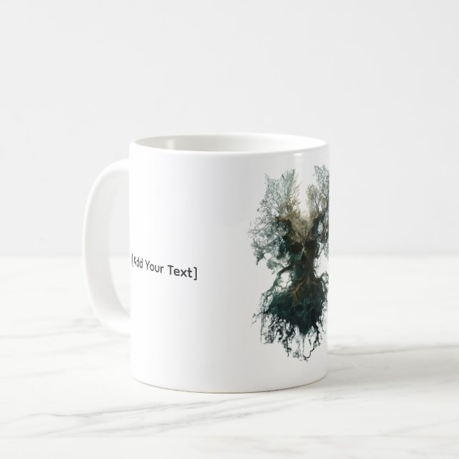 Schädelbaum Surreal Dunkle Natur Kaffeetasse (Vorderseite Links)