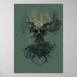 Schädelbaum Surreal Dunkle Natur Poster