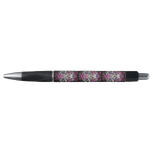Schädelblume, Skelett Aquarellfarbe Rosa, Hallowee Kugelschreiber