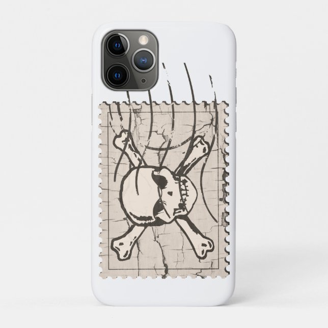 SchädelBriefmarke Case-Mate iPhone Hülle (Rückseite)