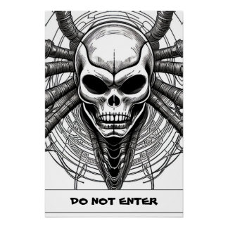 Schädeldesign Gothic-Kunstposter personalisiertes Poster