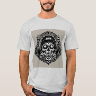 Schädeldesign mit Flügeln und Symbolen T-Shirt