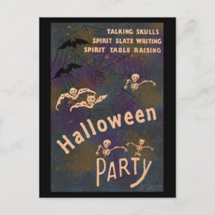 Schädelfiguren Geisterschreiben Halloween-Party Einladungspostkarte