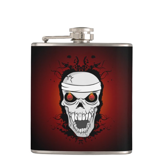 Schädelflasche Flachmann (Vorderseite)