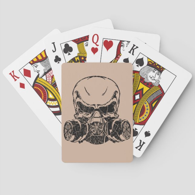 Schädelgasmaske Spielkarten (Rückseite)