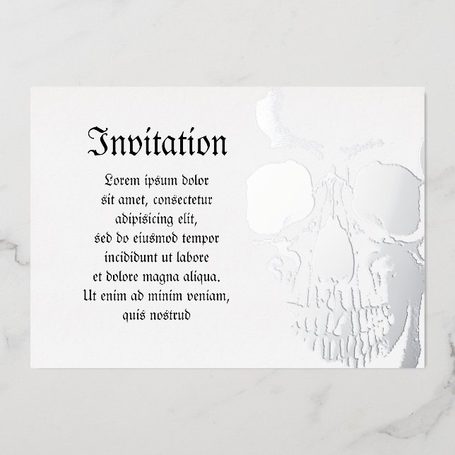 Schädelgesicht Folieneinladung (Vorderseite)