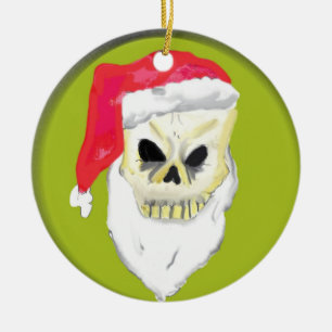 Schädelgesicht Weihnachten Keramik Ornament