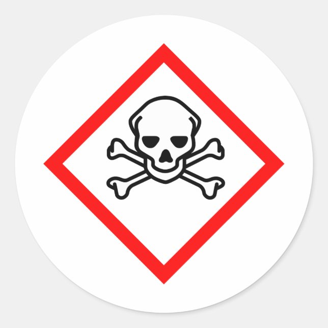 Schädelgift Runder Aufkleber (Vorderseite)