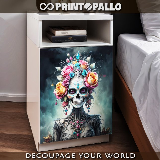 Schädelgöttin in Blume - Lady Death Seidenpapier (Von Creator hochgeladen)