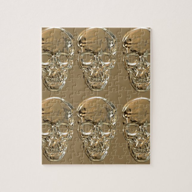 Schädelhintergrundgold Puzzle (Vertikal)